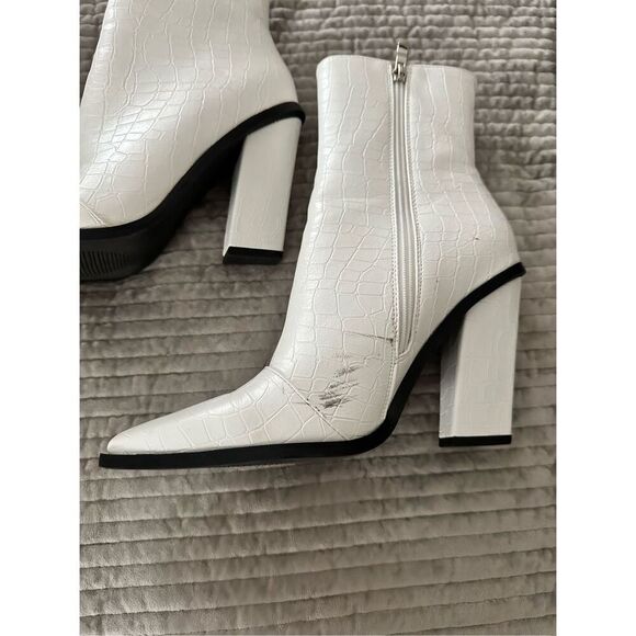 NWOB Just Croc Off Faux Leather Heeled Boots - Picture 2 of 7